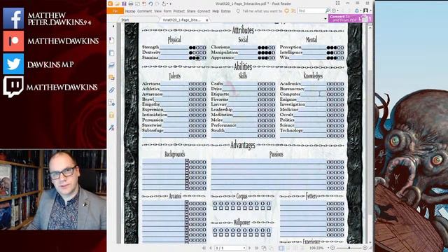 Wraith: The Oblivion Character Creation
