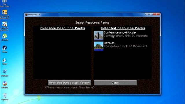 Гайд: как установить ресурс пак на майнкрафт 1.8.9?