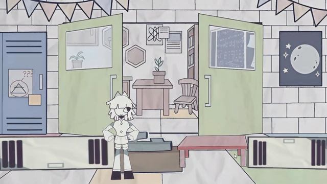 Прячусь от мисс циркуль в игре Тайна бумажной школы