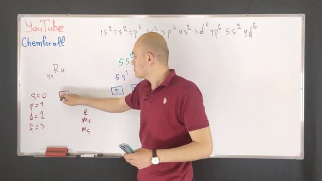 Определите сумму всех квантовых чисел неспаренных электронов в атоме рутения