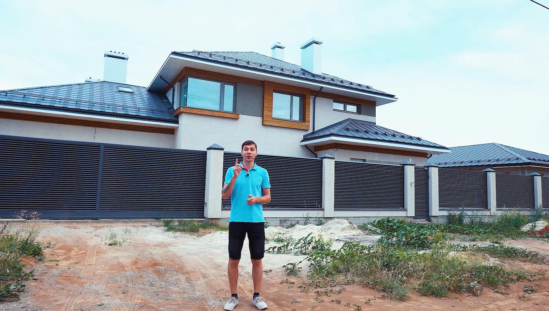 Обзор построенного дома 350 кв.м в современном стиле.