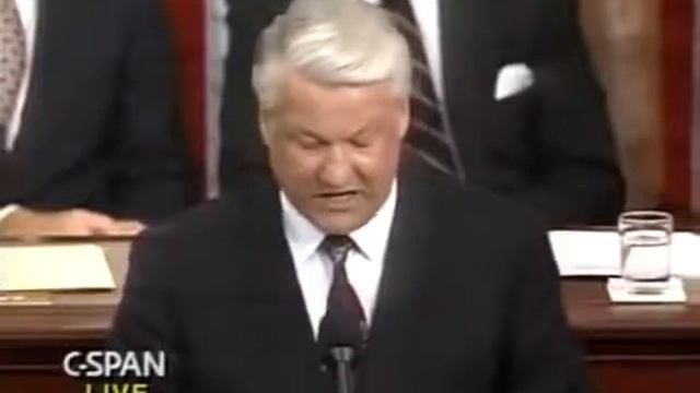 Борис Ельцин в Конгрессе США в 1992 году