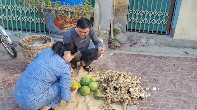 Robert Sells Fruit And Tubers, Meets Happy Customers. Green Forest Life (ep255)