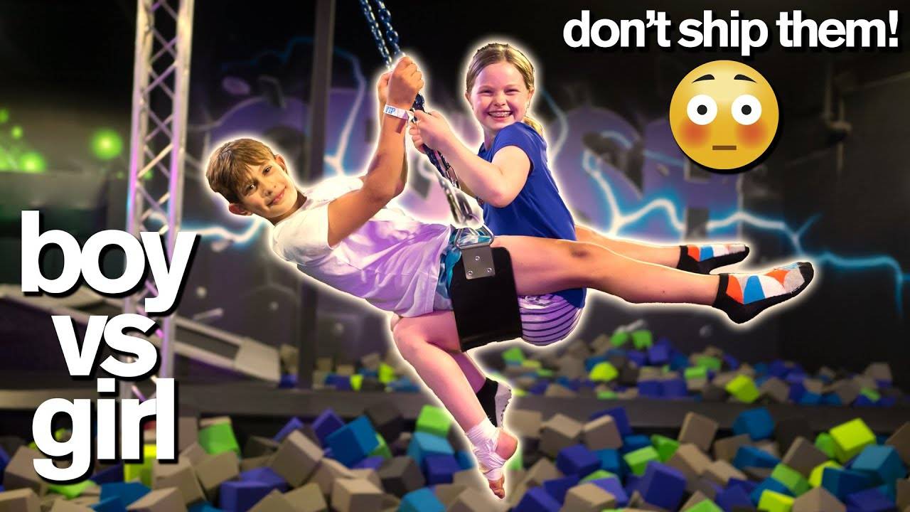 BOY Vs GIRL Last To Leave Trampoline Park *Extreme Acro Gymnastic Challenge*
