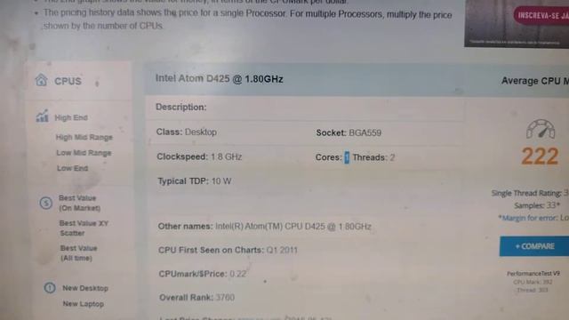 Fuja Desse Processador - Intel Atom D425
