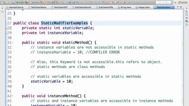 26 Static variables and methods