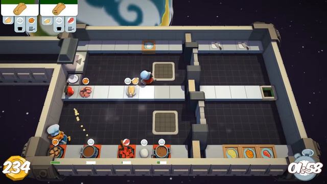Overcooked World Record -  2 Players - Level 5-3 - Score: 520