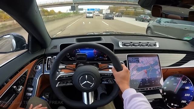 2021 Mercedes Benz S 500 максимальная скорость автобан POV