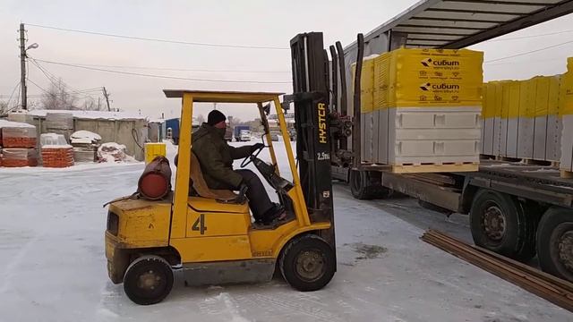 Разгрузка газоблока Сибит в .Челябинске