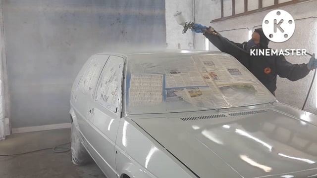 Покраска гольф 2, акриловой краской.