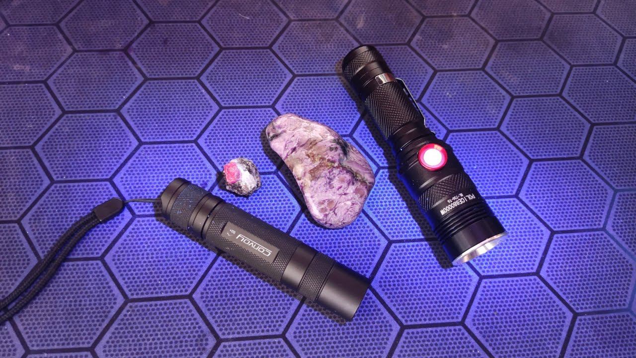 Сравнение фонариков Convoy S2+ 365nm, UVL-365, УФФ-1