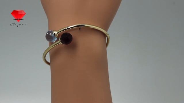 Bije.ru: Позолоченный браслет с черным и голубым фианитами Luminosa (Луминоса)