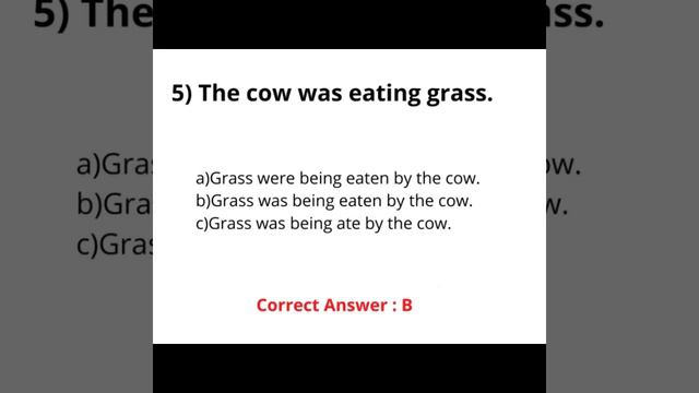 Active To Passive Voice - Past Continuous Tense | Part1 | Grammar Test