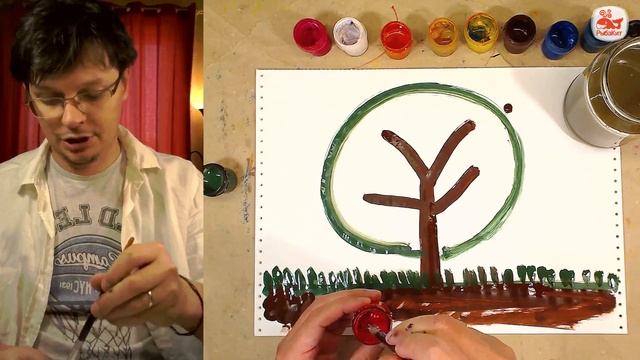 КРАСКИ для ДЕТЕЙ 3+ / Урок рисования красками для детей от РыбаКит