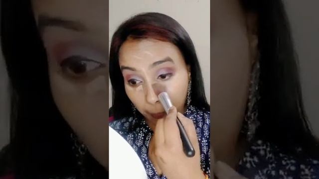 Pink And Silver Makeup Look With Blue Dress ?#shorts #makeuplook