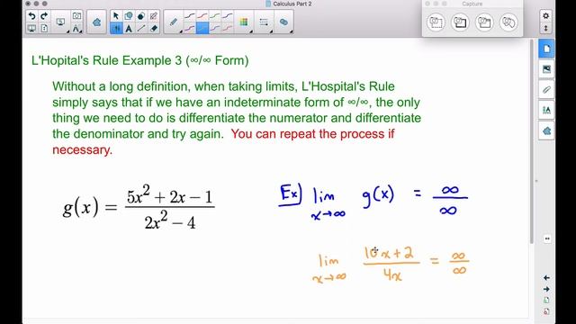 L’Hopital’s Rule – Infinity/Infinity Form Example 3 - Calculus 1 - 24HourAnswers.com