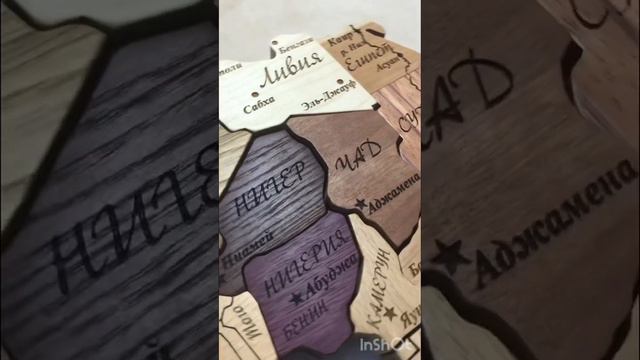 Карта мира из дерева. Wood World Map.