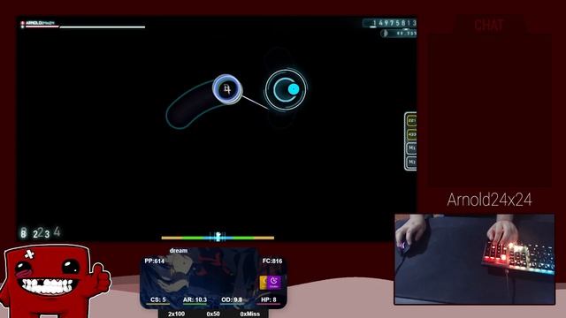 [Live] Arnold24x24 | ZAQ - Sparkling Daydream [Hinsvar's Extra] +HDDT 99.59% {#1 814pp FC} - Osu!