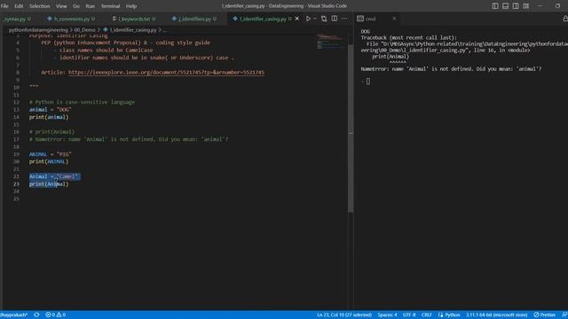 Class02b   Comments Keywords Identifiers Semicolon Operator