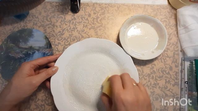 Объёмный декупаж на тарелке. 5 урок