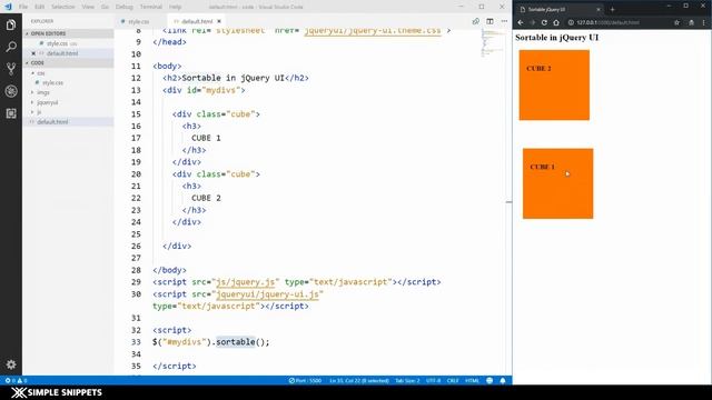 57 - Sortable Widget In JQuery UI | JQuery Tutorials For Beginners | JQuery UI Library