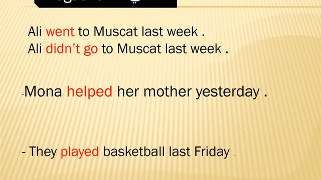 Grade 5 Unit 1  Past Simple Tense الصف الخامس الوحدة الاولي  اللغة الانجليزية المناهج العمانية