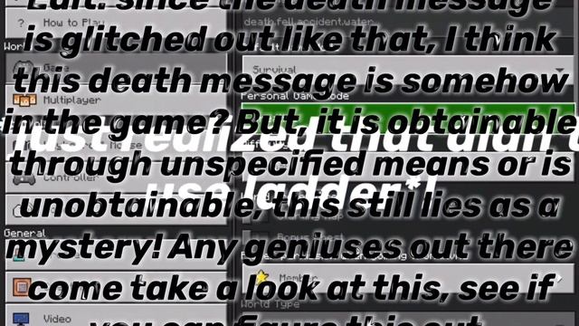 Does The Minecraft Death Message: 