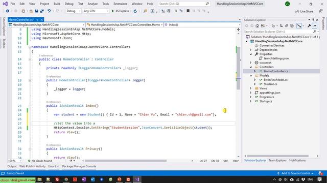 Handling Session In Asp.Net Core MVC