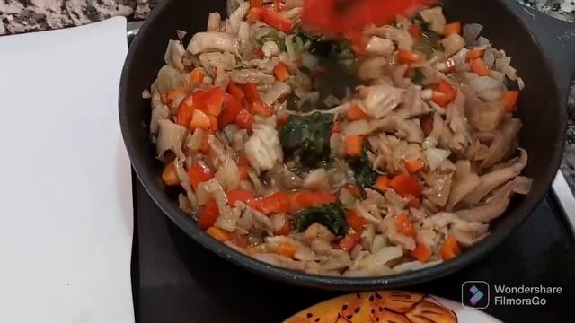 Жареные Вешенки с луком и сливками.Вкусно и полезно.Испания Spain