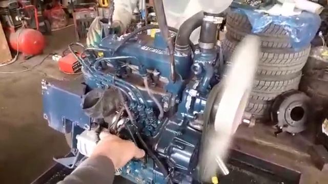 Запуск дизельного двигателя KUBOTA D1105 со спецтехники