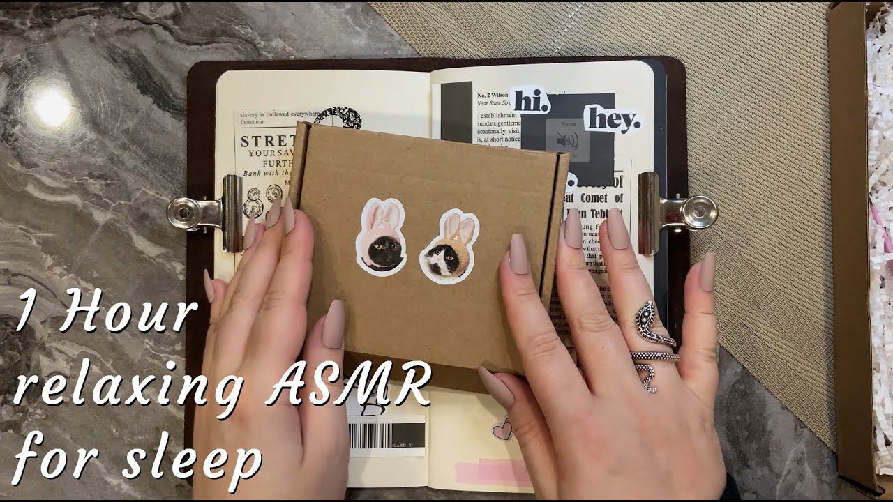 ASMR 1 Hour Scrapbooking Journaling Compilation | Relaxing Sounds Of Collage For Sleep 4