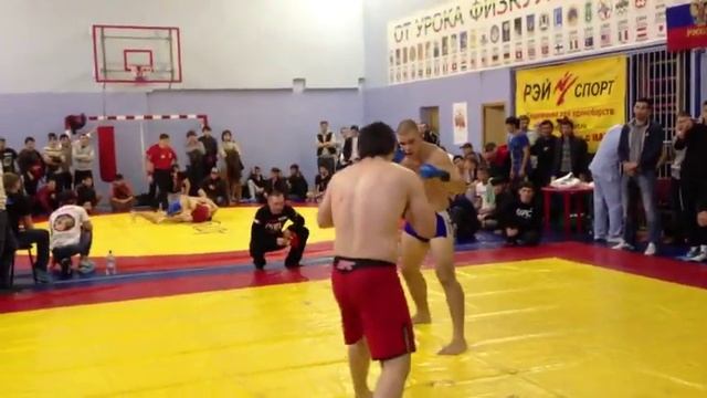 Dagestani (Lezgin) Red Vs Russian Fighter Blue. Pankration.Knockout