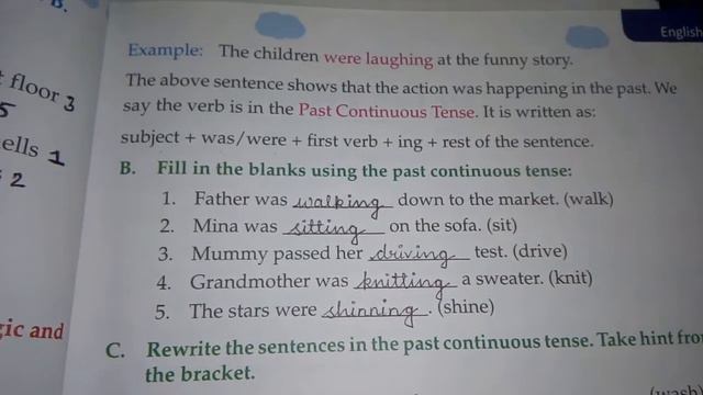 Past Continuous Tense.,class - 4, English Grammar.