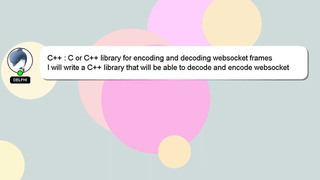 C++ : C Or C++ Library For Encoding And Decoding Websocket Frames