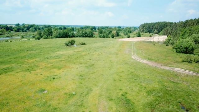 Лес и река под Лавровкой с высоты птичьего полёта.