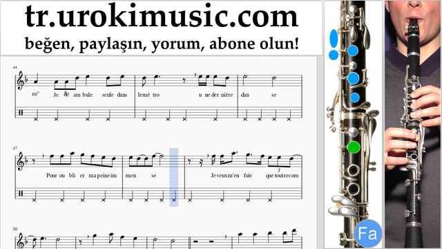 Klarnet Nasıl Çalınır Indila - Dernière Danse Tablatura Bölüm#2 Um-i723