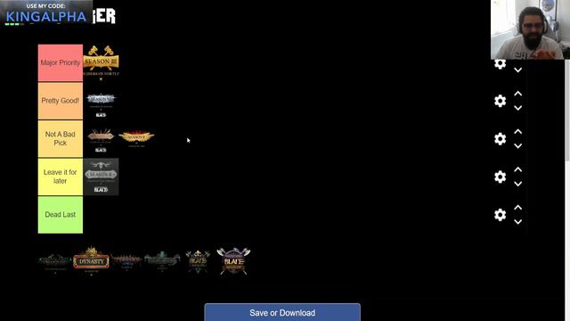 Seasons Tier List For Conqueror's Blade!