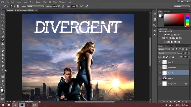 Adobe Photoshop CC 2015 - DIVERGENT Text Tutorial