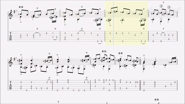 TAB/Sheet: BWV 812 Menuet By Johann Sebastian Bach [PDF + Guitar Pro + MIDI]
