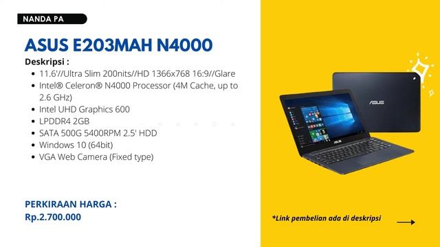 5 Netbook  Asus 2 Jutaan 2021 - Murah Meriyah Cocok Untuk Mengetik