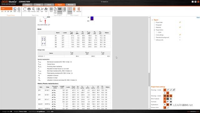 IDEA StatiCa LearnBIM Video: Poročilo O Projektu