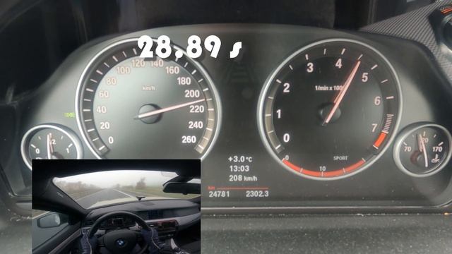 BMW 535i F10 Touring N55 Manual  100-200 kmh Acceleration  257 Kmh Top speed on Autobahn