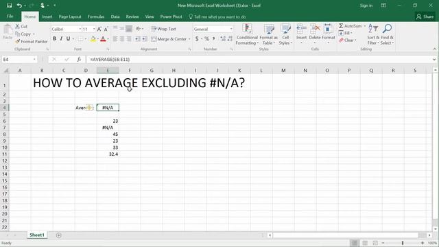 Average in excel 2016 excluding NA value! 11