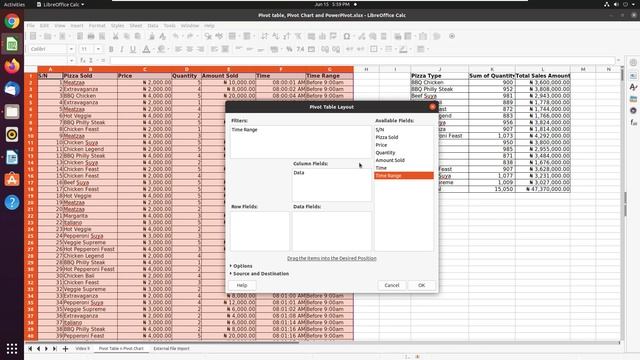 PivotTable In LibreOffice In Ubuntu/Linux