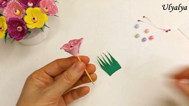 Only 3 Squares And Such BEAUTY! How To Make A Flower From Foamiran. Do It Yourself Foamiran Flowers