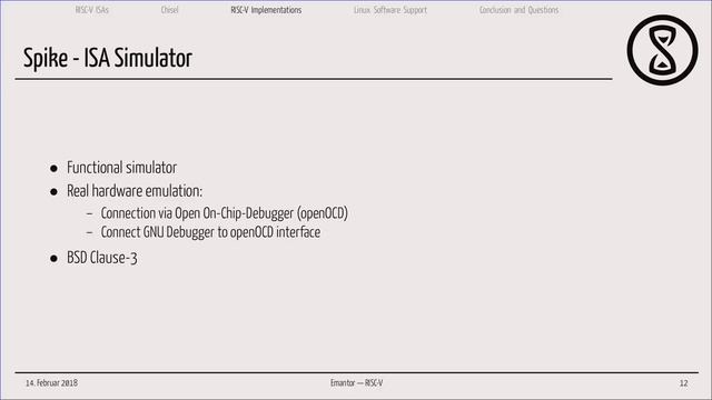 RISC-V - User-Level ISA, Privilege-Level ISA, Implementations, Software Support (Emantor)