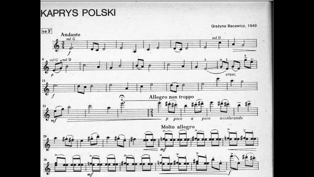 Grażyna Bacewicz - Kaprys Polski (Polish Caprice) For Violin (1949) [Score-Video]