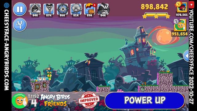 Angry Birds Friends Improved Score Level 4 Tournament 1152 Power UP Walkthrough