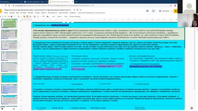Практическое использование кейс технологий при обучении финансовой грамотности