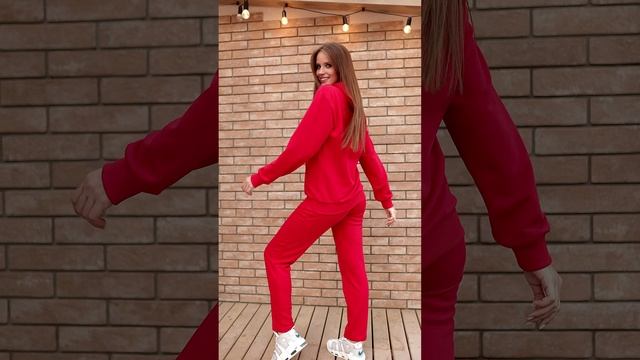 Красный женский спортивный костюм F3030/11-02